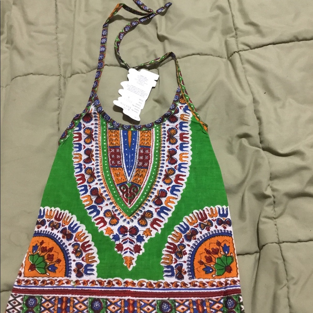Funky Kids green dashiki halter shirt